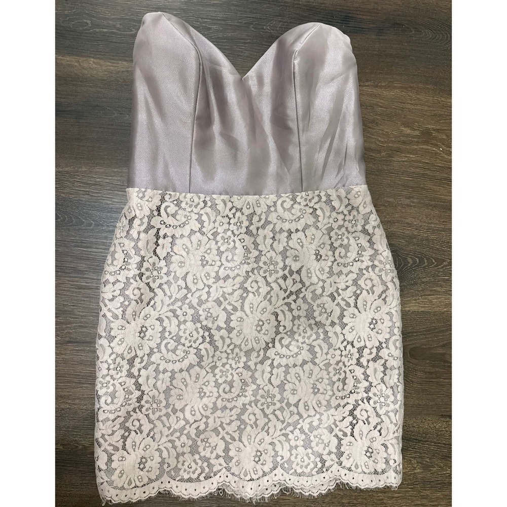 Noir by Lazaro Lace Formal Dress Womens 12 Ivory Cocktail